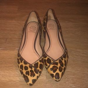 Tory Burch leopard print calfskin flat